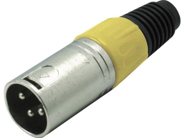 Kash 55002-Y XLR-liitin Liitin, suora Napaisuus: 3 Keltainen 1 kpl 1 kpl