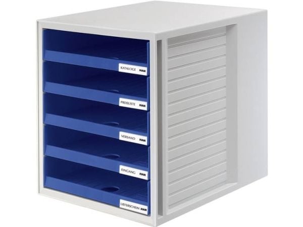 HAN 1401-14, 5 skuff(er), Plast, Blå, Grå, 1 stk, 330 mm, 320 mm