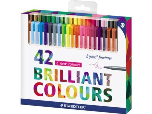 Fineliner Staedtler Triplus 334 superfin ass. farver - (42 stk.)