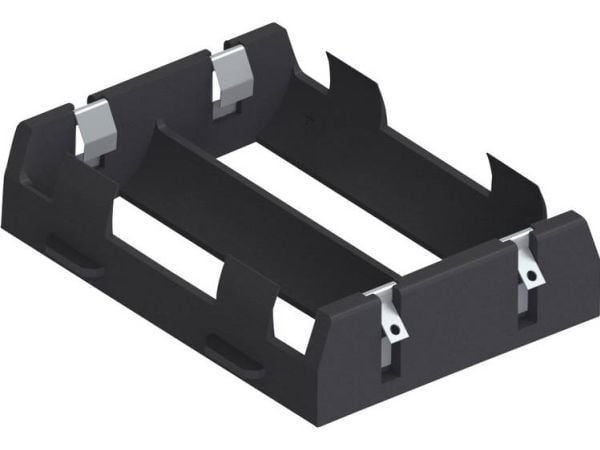 Keystone Electronics 1109 batteriholder for 2x26650 loddetilkobling (L x B x H) 77 x 56 x 19 mm
