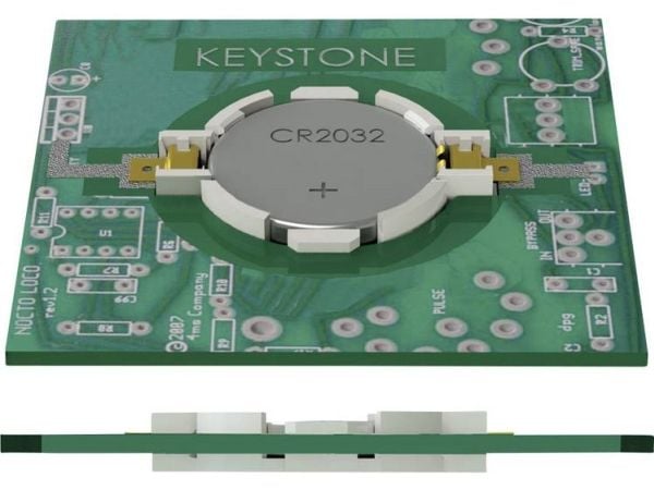 Keystone Electronics 1057 knappcelleholder 1x CR 2032 horisontal, overflatemontering SMD 33,15 x 23,93 x 5,21 mm
