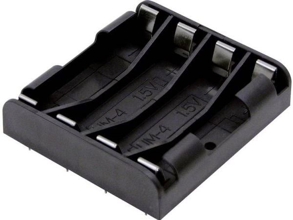 MPD BK-1264-PC8 batteriholder 4x R03 (AAA) loddetilkobling (53 x 49 x 12 mm)