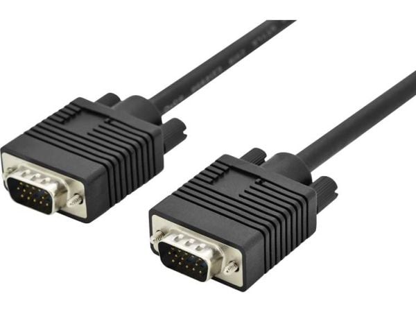 ANSMANN Business - VGA-kabel - HD-15 (VGA) (hann) til HD-15 (VGA) (hann) - 5 m - formstøpt, tommelskruer - svart