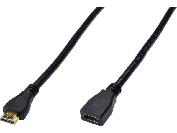 ASSMANN HDMI High Speed - HDMI-forlengelseskabel med Ethernet - HDMI hunn til HDMI hann - 2 m - trippel beskyttelse - svart