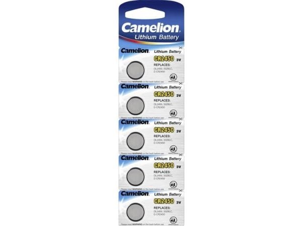 Camelion 13005450, CR2450, litium, 3 V, 5 stk, 550 mAh, 5 mm