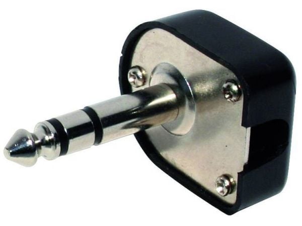 TRU COMPONENTS 1559782 Jackplugg 6,35 mm plugg, vinklet Antall pinner: 3 Stereo Svart 1 stk