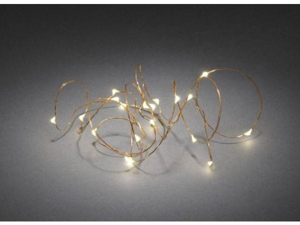 Konstsmide 1461-160, Koppar, 40 lamp(or), Glödlampan/-lamporna kan inte bytas ut, Micro LED, Varmvitt, Batteri