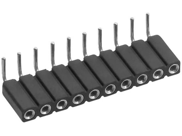 Conrad Connettore femmina precisione Numero di righe 1 Poli per fila 20, 20 Pin strip, Sort, Hankjønn/hunkjønn, Ledning feste, Termoplast, Kopper