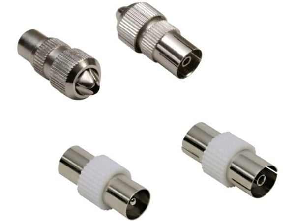 BKL Electronic koaxadapter-set i metall (IEC) – 1 set