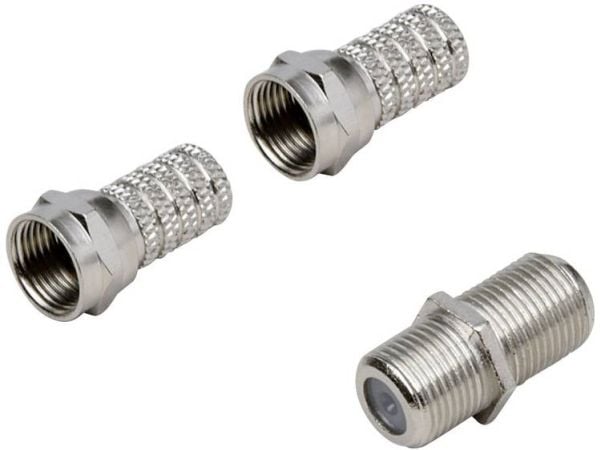 BKL Electronic 0403527 F-liitinsarja Liitännät: F-liitin, F-pistorasia, F-liitin Kaapelin halkaisija: 5,20 mm 1 sarja 1 sarja