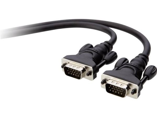 Belkin PC Monitor Cable - VGA-kabel - HD-15 (VGA) (hann) til HD-15 (VGA) (hann) - 1.8 m - formstøpt, flertrådet, tommelskruer
