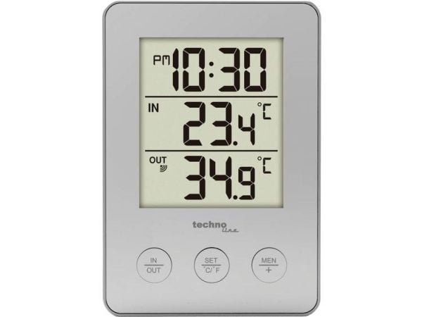 Technoline WS 9175, Sølv, Inne Termometer, Utendørs Barometer, Termometer, F, °C, 30 m, 433 MHz
