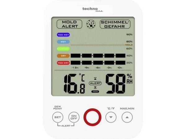 Techno Line WS 9422 luftfuktighetsmåler (hygrometer) 20–95 % rf med duggpunkt-/muggvisning
