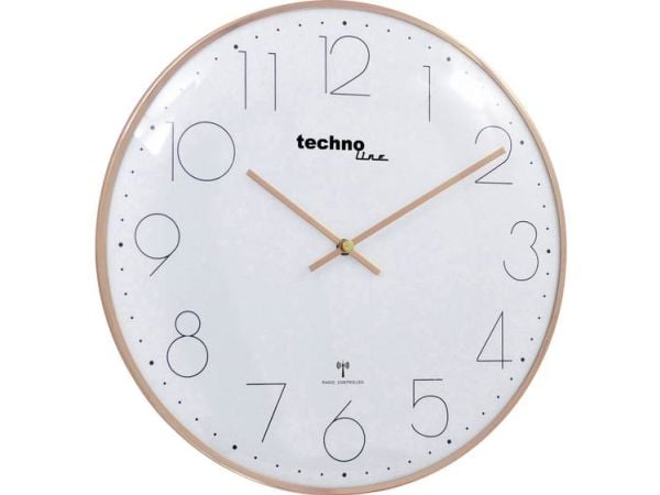 Technoline WT 8235, Seinä, kvartsikello, ympyrä, ruusukulta, metalli, klassinen