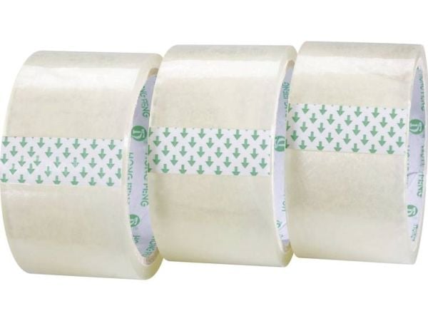 TOOLCRAFT 1563956 emballeringstejp transparent 50 m x 48 mm 3 st