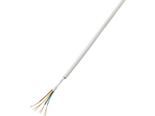 TRU COMPONENTS 1564537 Larmkabel LiYY 8 x 0,22 mm² Vit 50 m