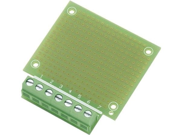 TRU COMPONENTS SU529016 Printplade til eksperimenter Epoxyd (L x B) 53,8 mm x 49,9 mm Rastermål 2,54 mm Indhold 1 stk