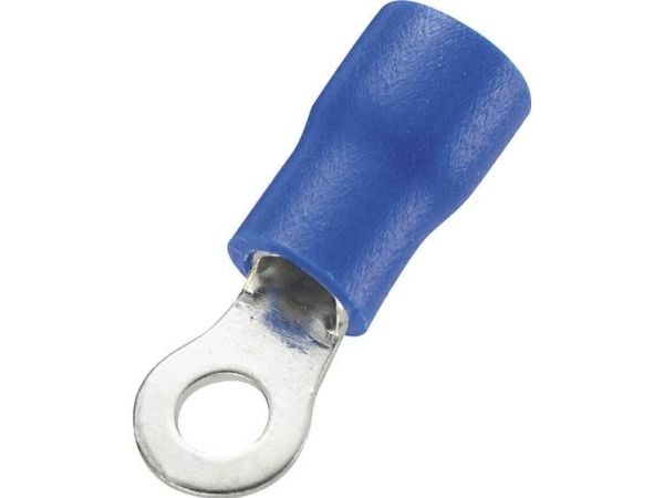 TRU COMPONENTS 746087 Rengasmainen kaapelikannatin Poikkileikkaus (max.)=2,50 mm² Reiän halkaisija =3,2 mm Osittain eristetty Sininen 100 kpl