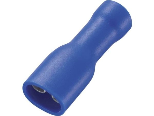 TRU COMPONENTS 737792 flatstift kabelsko, stiftbredd 4,8 mm, stifttjocklek 0,5 mm, 180° heliisolerad blå, 50 st