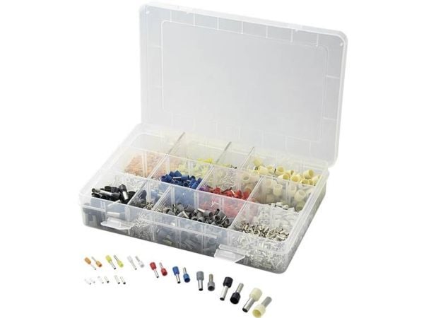 TRU COMPONENTS 737030 Kaapelinperävalikoima 0,50 mm² 10 mm² Oranssi, valkoinen, keltainen, punainen, sininen, vihreä, musta, valkoinen 2700 kpl