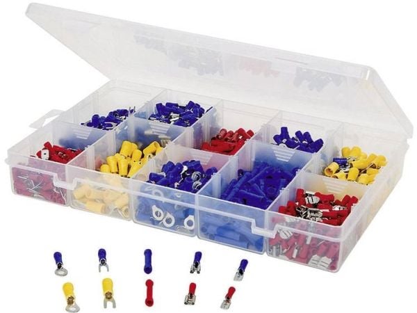 TRU COMPONENTS 731306 klemmeforbindelsesstykker sortiment 0,50-2,50 mm² blå/gul/rød 1000 stk