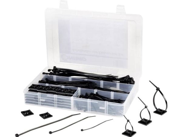 TRU COMPONENTS EPR-350UV buntbandssortiment 100 st 2,5 mm, 142 x 3,2 mm, 190 x 4,8 mm sortiment: 1 set