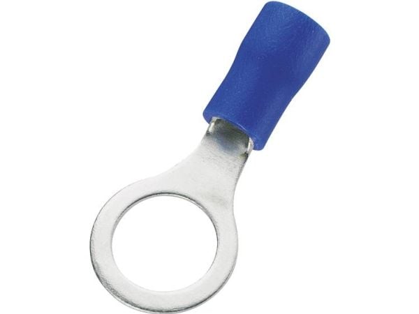 TRU COMPONENTS 746581 Rengasmainen kaapelinsokka Poikkileikkaus (max.)=2,50 mm² Reiän halkaisija =8,4 mm Osittain eristetty Sininen 100 kpl
