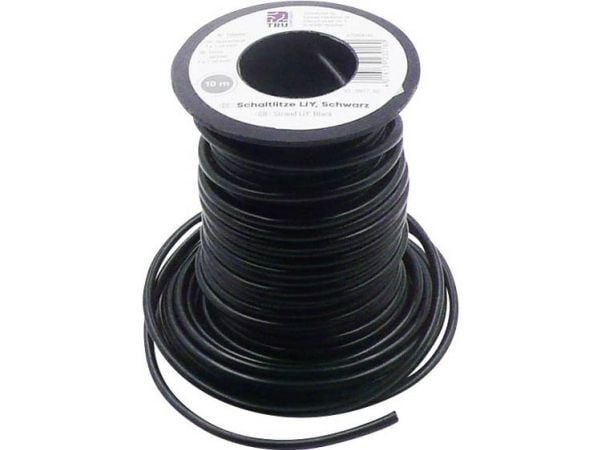 TRU COMPONENTS 1566842 Lanka LiY 1 x 1,50 mm² Musta 10 m