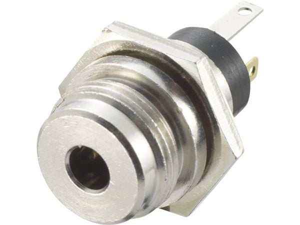 TRU COMPONENTS 718951 3,5 mm jackkontakt tilkobling, innbygging, vertikalt, pol: 3 stereo, sølv (1 stk.)