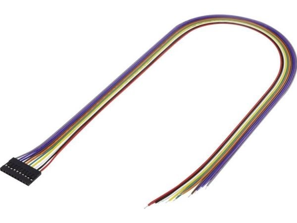 TRU COMPONENTS 1244006 Kokoonpannut kaapelit Napojen kokonaismäärä 10 Ristikoko: 2,54 mm 1 kpl