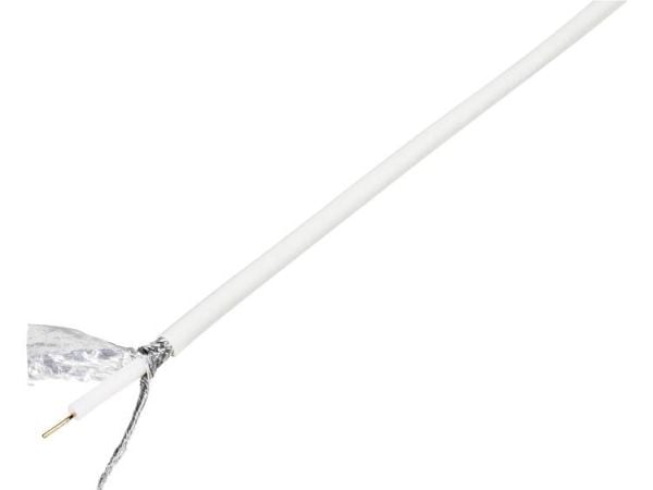TRU COMPONENTS 1570290 Koaksiaalikaapeli Ulkohalkaisija: 6,60 mm RG6 /U 75 Ω 120 dB Valkoinen 25 m