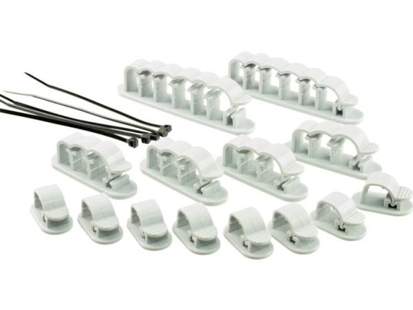 TRU COMPONENTS WCM-SET-TT Kaapelipidike Itseliimautuva 1386629 Läpinäkyvä 19 kpl