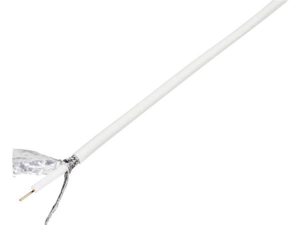 TRU COMPONENTS 1570973 Koaksiaalikaapeli Ulkohalkaisija: 6,60 mm RG6 /U 75 Ω 120 dB Valkoinen 10 m