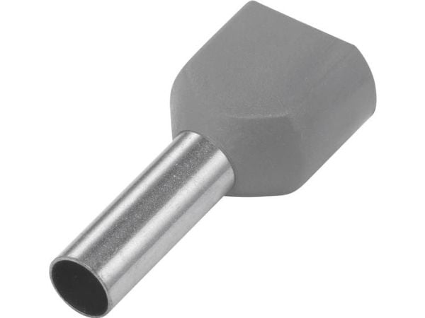 TRU COMPONENTS 1091315 Tvillingekabelsko 4 mm² Delvist isoleret Grå 100 stk
