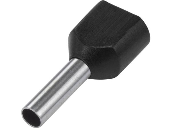 TRU COMPONENTS 1091321 Kaksoiskaapelikengät 1,5 mm² Osittain eristetty Musta 100 kpl