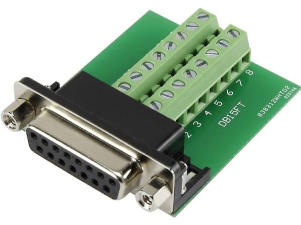 TRU COMPONENTS DSUB15F-16TB-2 1229333 D-SUB-tilslutning 90 ° Poltal: 15 Skruer 1 stk