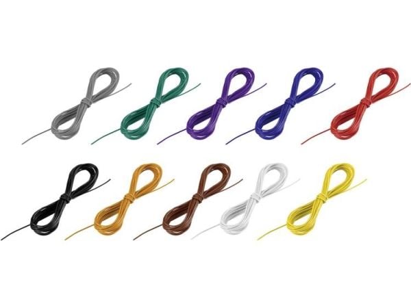 TRU COMPONENTS 1571110 Johdin LiFY 1 x 0,08 mm² Musta, valkoinen, sininen, ruskea, punainen, keltainen, vihreä, harmaa, oranssi, violetti 50 m