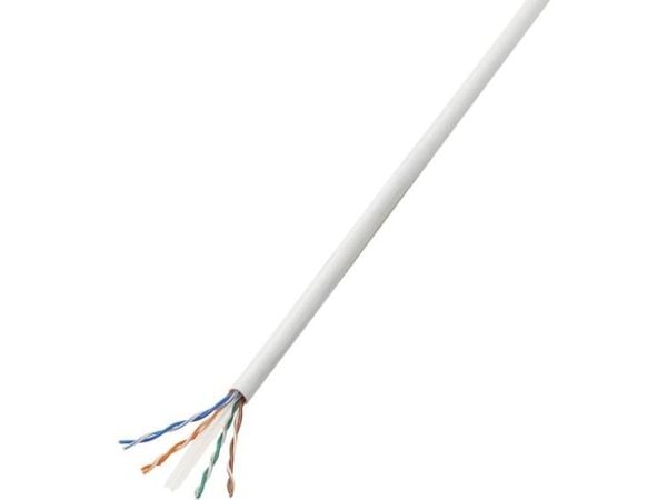 TRU COMPONENTS nettverkskabel CAT 6 U/UTP 4 x 2 x 0,27 mm² hvit 25 m