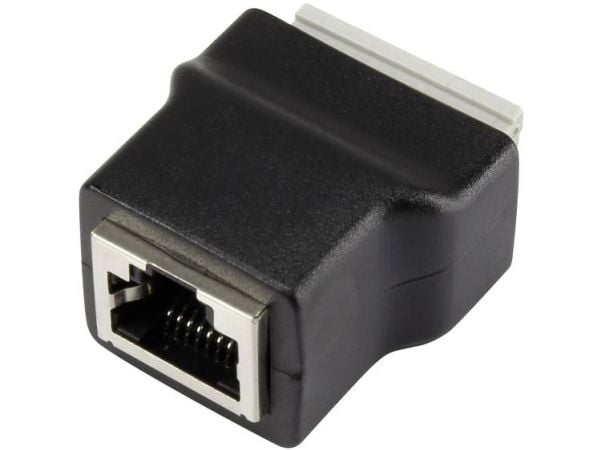 TRU COMPONENTS LT-RJSTA RJ45-liitin pistokkeella 1243970 Liitin, uppoasennettava pystysuora Musta 1 kpl
