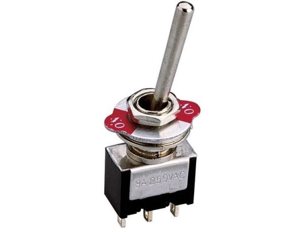 TRU COMPONENTS LB-601-2 Keinukytkin 250 V/AC 3 A 1 x On/On Klikkaava 1 kpl