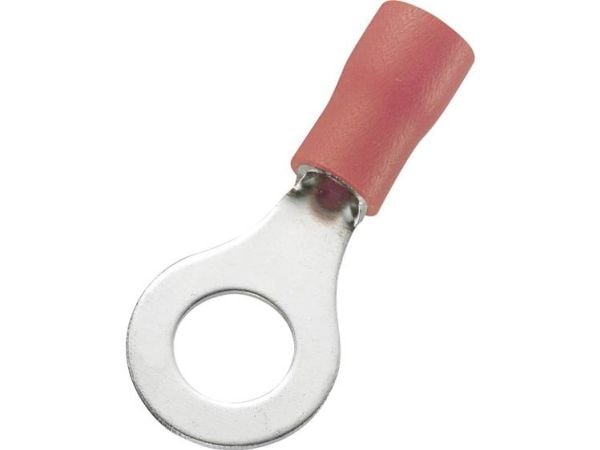 TRU COMPONENTS ringkabelsko tvärsnitt (max.) 1.50 mm² håldiameter 6.4 mm delvis isolerad röd 100 st