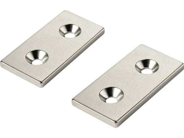 TRU COMPONENTS W40L20T5-2M4 permanentmagnet rektangulær 40 x 20 x 5 mm N35