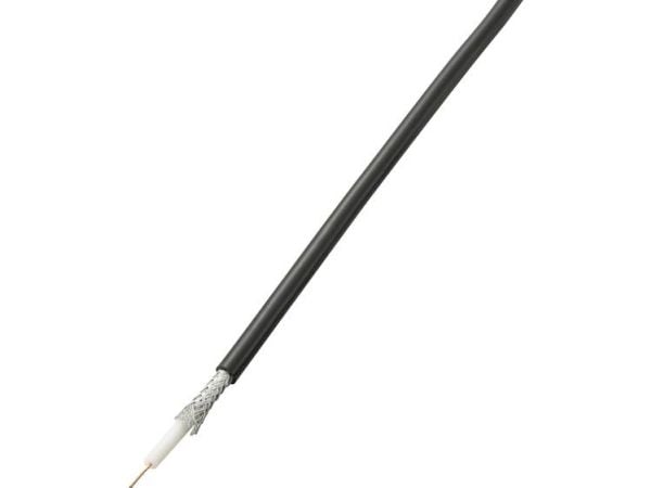 TRU COMPONENTS 1572737 Koaksiaalikaapeli Ulkohalkaisija: 5 mm RG58 75 Ω 52 dB Musta 25 m