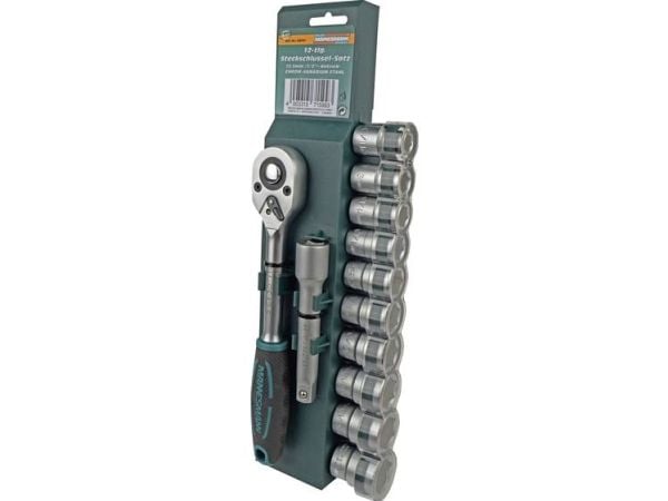 BRÜDER MANNESMANN M29111, 115 mm, 70 mm, 375 mm, 1,4 kg, 12 verktøy, B01M6UOB5M