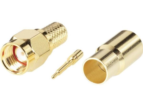 TRU COMPONENTS 1579347 SMA-liitin Pistoke, suora 50 Ω 1 kpl