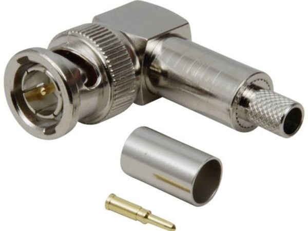 TRU COMPONENTS 1579402 BNC-liitin Pistoke, kulmikas 50 Ω 1 kpl