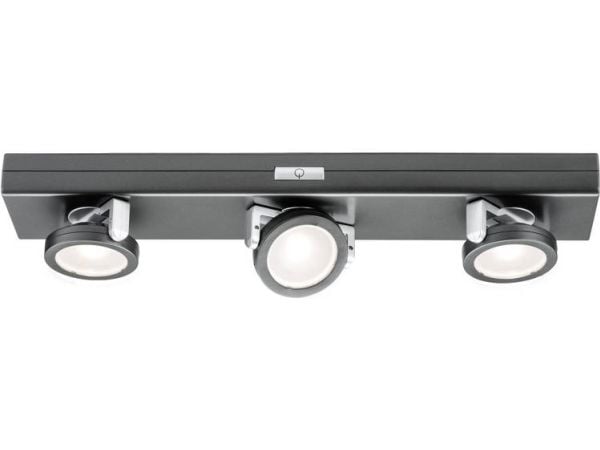 Paulmann 70636, Overflateegnet, 3 ampuller, LED, 3000 K, 18 lm, Antrasitt, Kromfarget