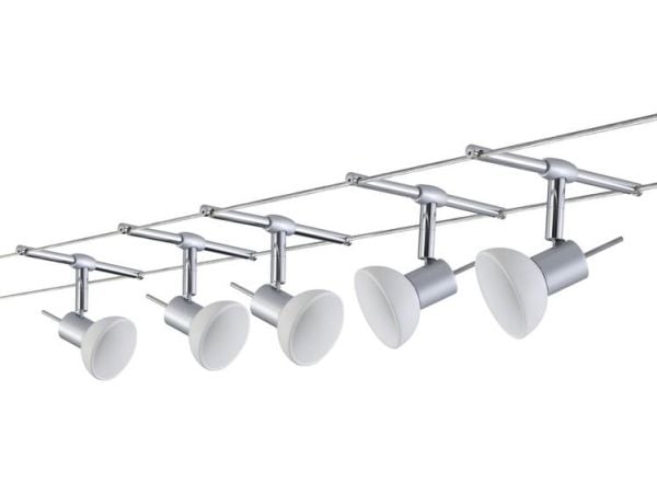 Paulmann 94136, Spotlight på skinne, GU5.3, 5 ampuller, LED, 10 W, Kromfarget
