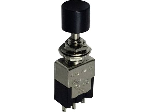 TRU COMPONENTS 1587791 TC-PA102A1BK tryckströmbrytare 250 V AC 3 A, 1 x On/On, klick (1 st.)