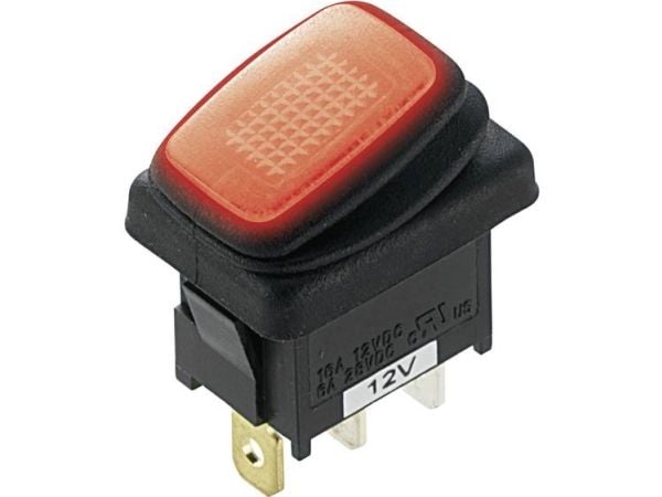 TRU COMPONENTS keinukytkin TC-R13-66B8 12 V/DC 16 A 1 x Off/On Klikkaava 1 kpl